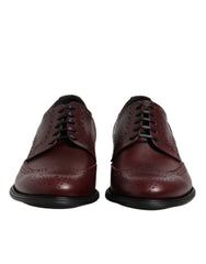 Men's Brown Leather Lace Up Derby Dress Shoes