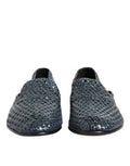 Men's Woven Leather Loafer Blue Goatskin