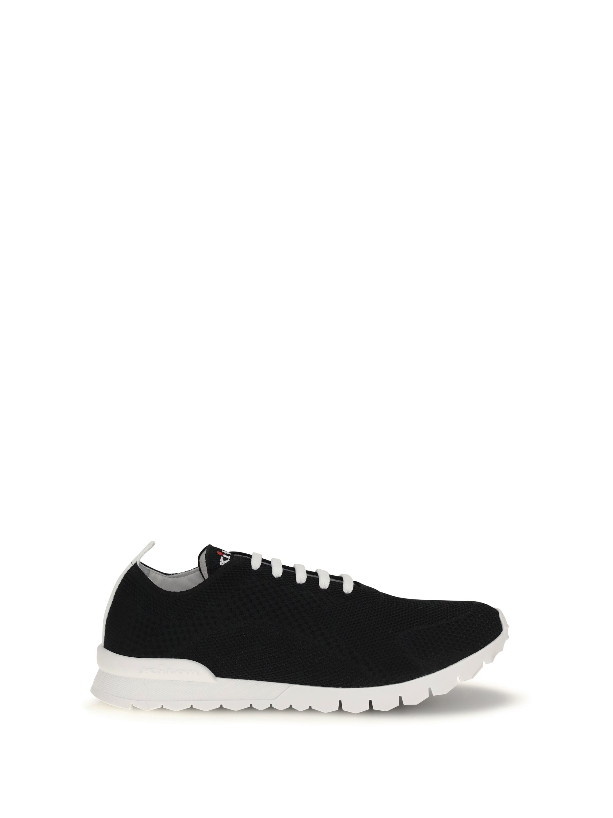 Kiton Stretch Knit Sneakers — Black