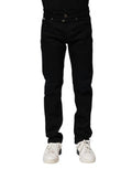 Men's Black Cotton Skinny Denim Jeans Elastane Clothing