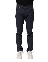 Men's Dark Blue Cotton Skinny Denim Jeans Elastane Clothing