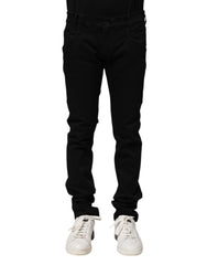 Black Cotton Skinny Men Denim Jeans Elastane Clothing