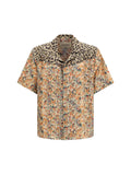 Valentino Floral and Leopard Print Silk Shirt — Multicolor