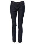 Women's Blue Skinny Cotton Mid Waisted Denim Jeans Elastane Clothing