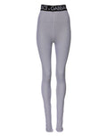 Women's Logo-Embroidered Nylon Leggings Gray Elastane