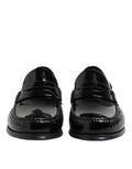 Men's Black Leather Slip On Loafers Dress Shoes