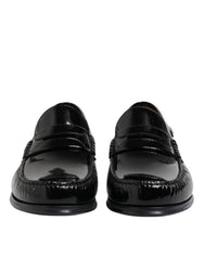 Men's Black Leather Slip On Loafers Dress Shoes