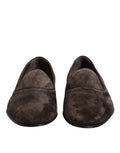 Men's Brown Velvet Leather Slip On Loafers Shoes