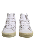 White Lace Up Mid Top Women Sneakers Shoes Canvas