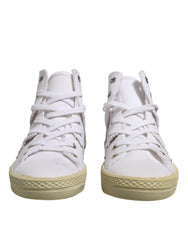 White Lace Up Mid Top Women Sneakers Shoes Canvas