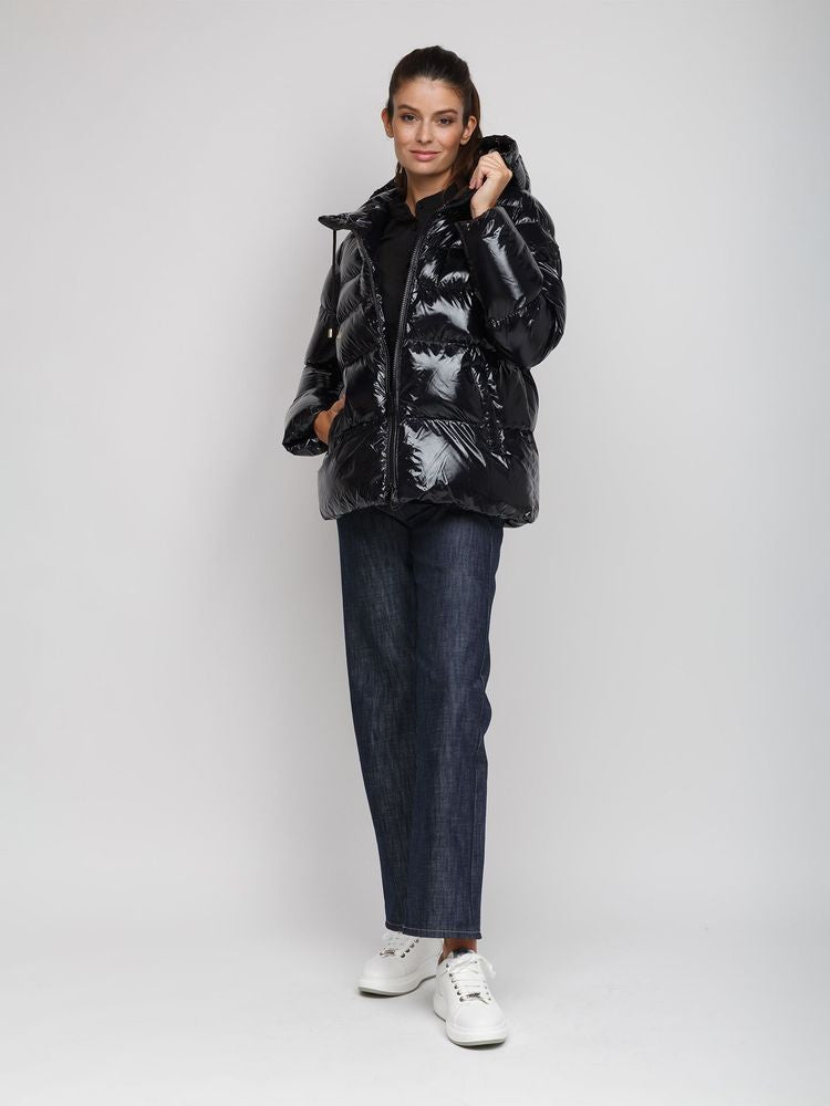 Pinko Quilted Puffer Down Jacket — Black