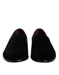 Men's Velvet Slip-On Loafer Black Cotton Viscose