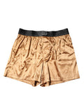 Beige Men Regular Boxer Eye Mask Set Underwear Silk Clothing