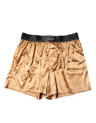 Beige Men Regular Boxer Eye Mask Set Underwear Silk Clothing
