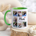 Taza de Cerámica Multicolor Personalizada 7 Fotos 11 oz 15 oz con Título y Texto Cumpleaños Día de la Madre Regalo para Mamá Abuela