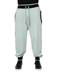 Light Green Cotton Men Jogger Sweatpants Pants