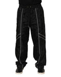 Men's Black Cotton Straight Jogger Sweatpants Pants Silk Elastane