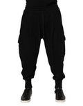 Men's Black Cotton Logo Jogger Sweatpants Pants
