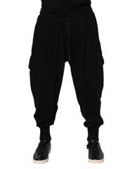 Men's Black Cotton Logo Jogger Sweatpants Pants