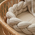 Handmade Crib and Bed Braid Protector - Natural Stripe