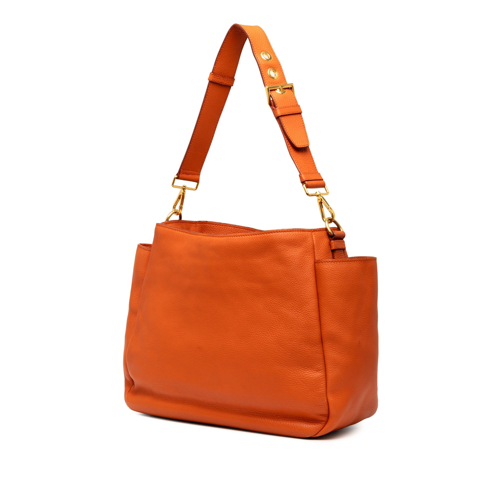 Vitello Daino Side Pocket Shoulder Bag