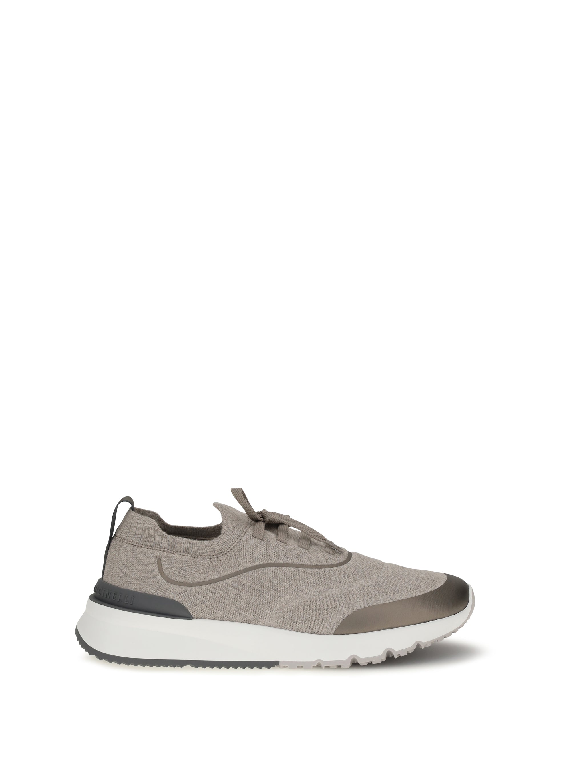 Brunello Cucinelli Techno Cotton Knit Sneaker — Brown