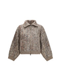 Brunello Cucinelli Perforated Zip Cardigan — Beige