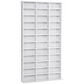 1116 CD/ 528 DVD Storage Unit, Media Storage Shelf, Wooden Display Unit with Adjustable Shelves, 102 x 195 cm, White