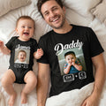 Camiseta Personalizada Ctrl C Ctrl V 100% Algodón Body de Bebé a Juego con Nombre Día del Padre Cumpleaños Regalo para Papá Abuelo Bebé