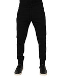 Black Cotton Men Jogger Sweatpants Pants Nylon
