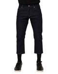 Dark Blue Cotton Logo Slim Fit Men Denim Jeans Clothing