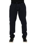 Men's Black Cotton Tapered Denim Jeans Elastane Clothing
