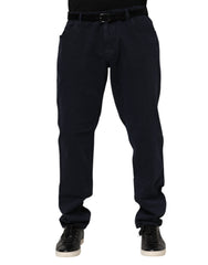 Men's Black Cotton Tapered Denim Jeans Elastane Clothing
