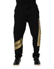 Men's Logo-Tape Cotton Joggers Black