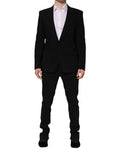 Men's Black Martini Single Breasted 2 Piece Suit Cotton Viscose Elastane