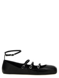 Alexander McQueen Leather Strap Ballet Ballet Flat — Black
