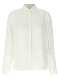 Ferragamo Monogram Jacquard Silk Shirt — White