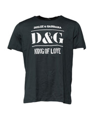 Men's Black Cotton Printed Short Sleeves T-Shirt