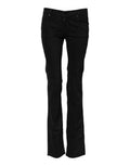 Women's Black Cotton Stretch Flared Bootcut Denim Jeans Elastane Clothing