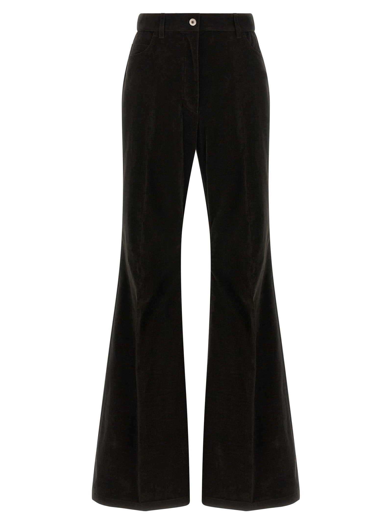 Ferragamo Velvet Flared Trousers — Black