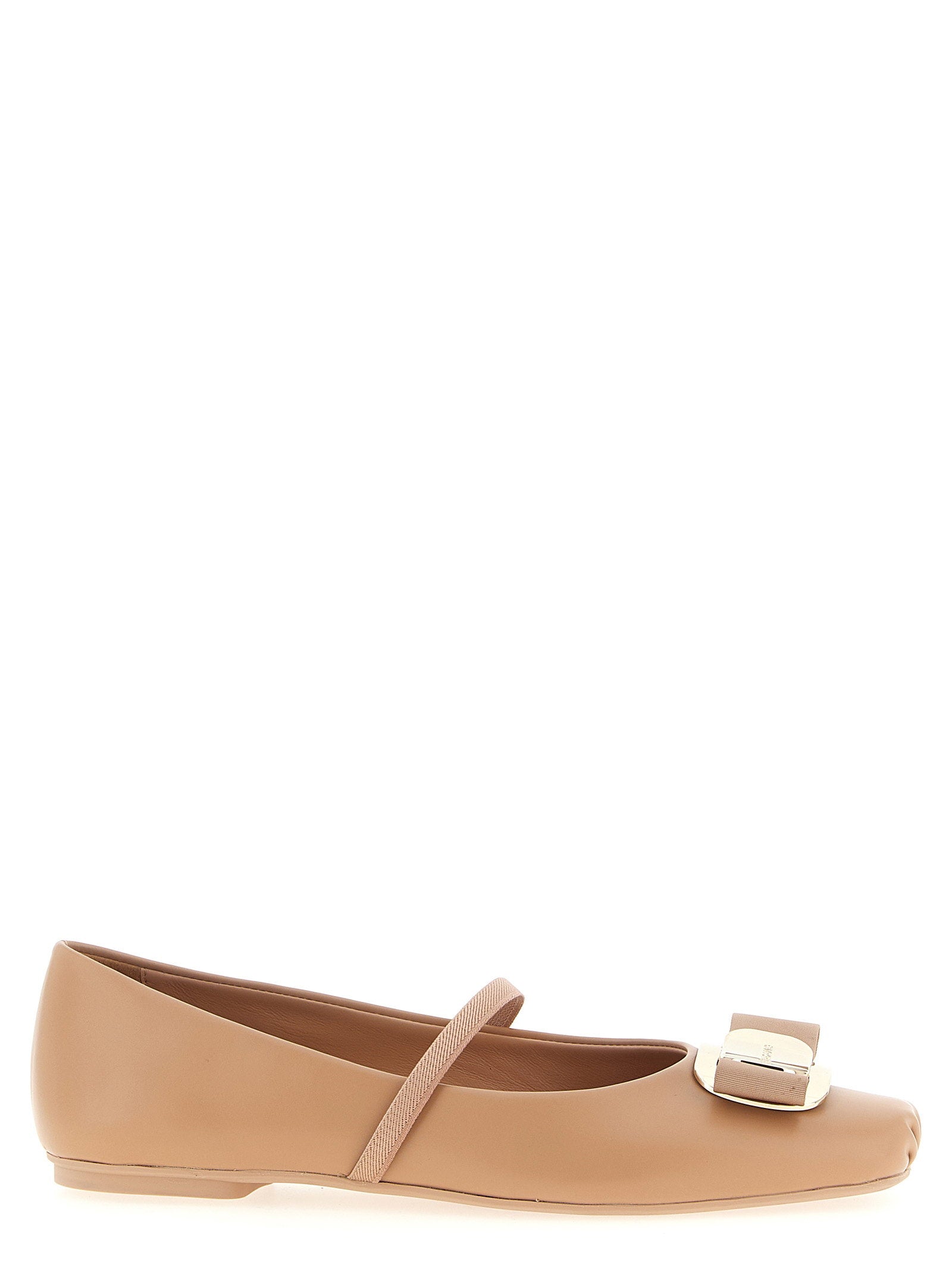 Ferragamo Zina Ballet Flat — Beige