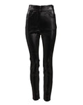 Women's Black Cotton Stretch Silver Lurex Thread Pants