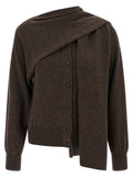 Ferragamo Scarf Cardigan — Brown