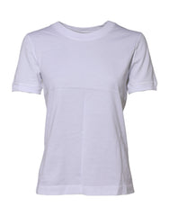 Women's White Cotton Round Neck Short Sleeves T-Shirt