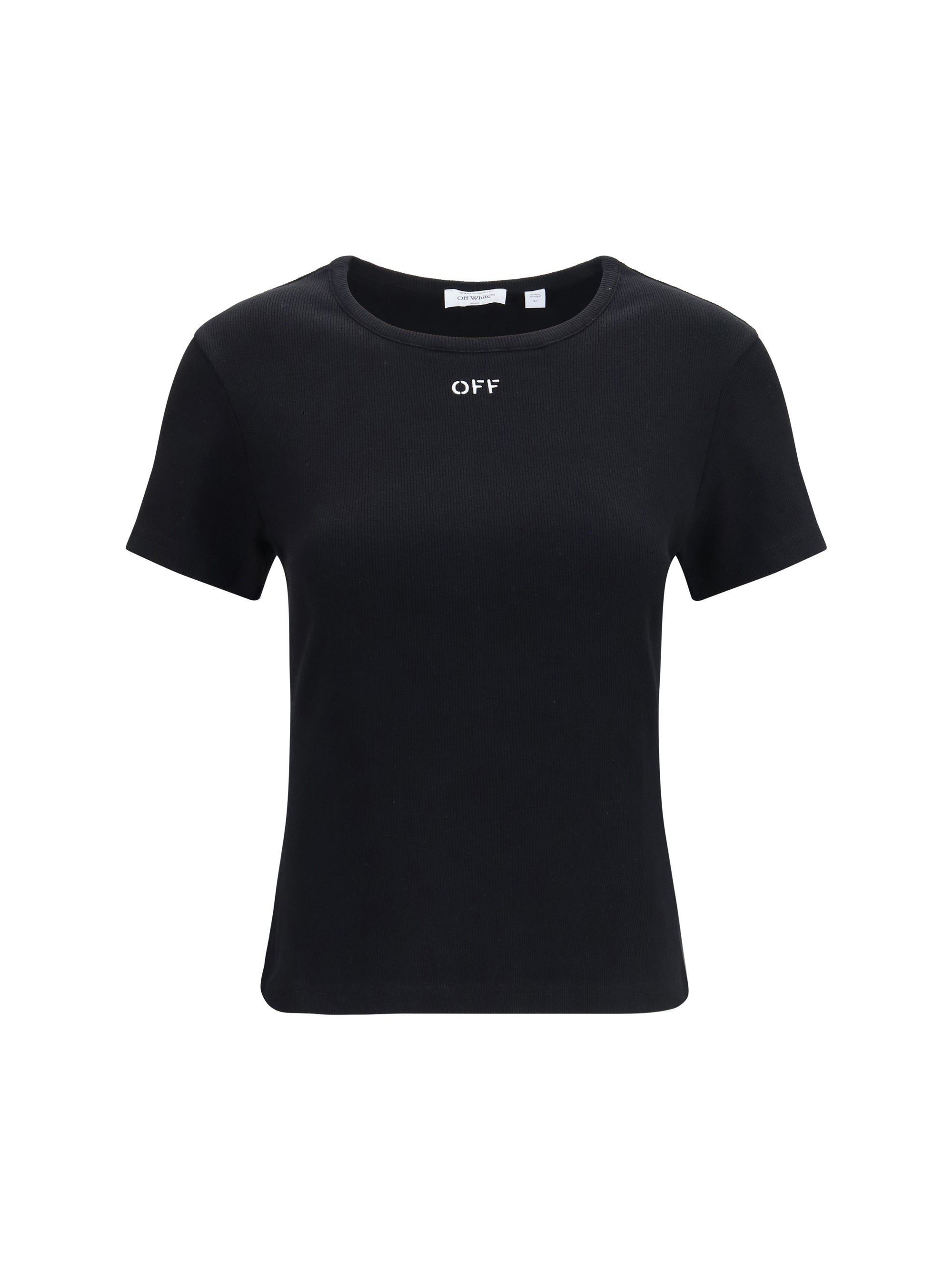 Camiseta Off-White con logotipo bordado — Negro