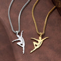 Personalizado elegante bailarina de ballet Silueta Collar con nombre grabado Joyería delicada Rendimiento Regalo de cumpleaños para bailarines de ballet masculino Maestros