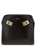 Ferragamo Gancini-Buckle Leather Belt Bag — Black