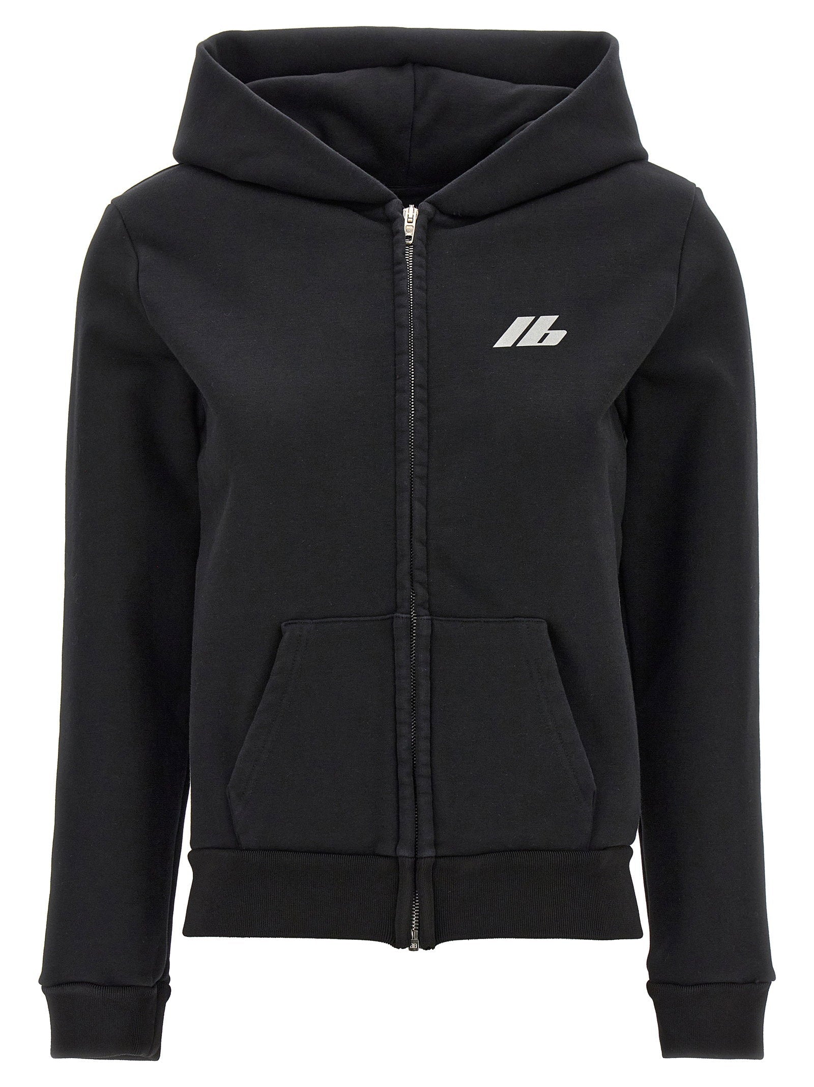 Balenciaga Logo-Print Cotton Hoodie — Black