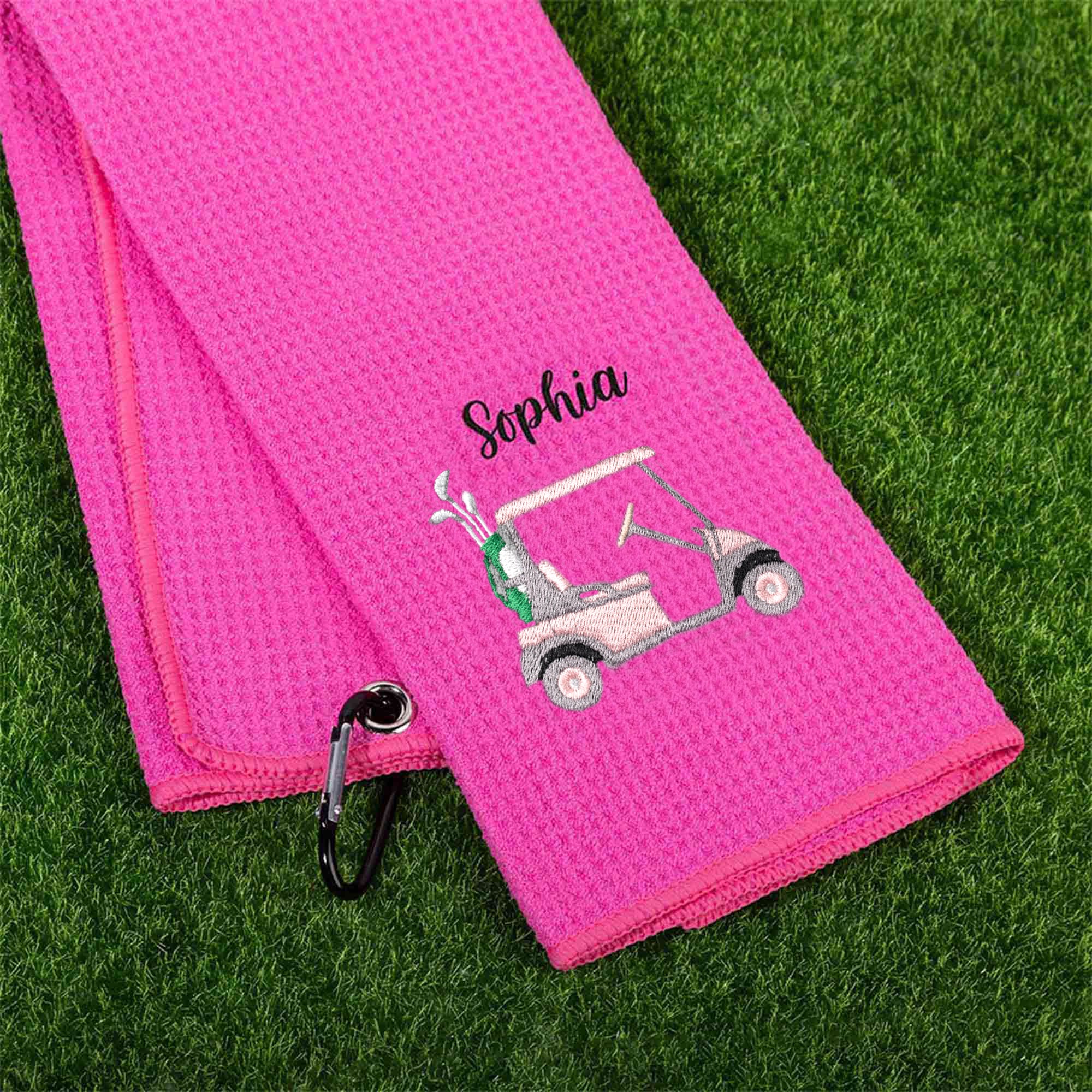 Toalla Absorbente Bordada Personalizada con Nombre y Clip para Colgar Accesorios Deportivos Regalo de Cumpleaños para los Amantes del Golf