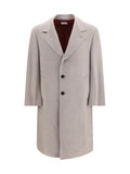 Brunello Cucinelli Virgin Wool Fleece Coat — Gray